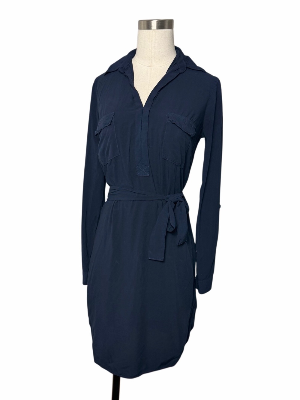 Splendid Belted Mini Navy Dress